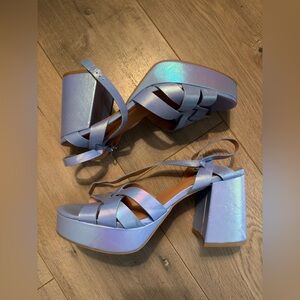 Torrid Blue Iridescent Platform Heels